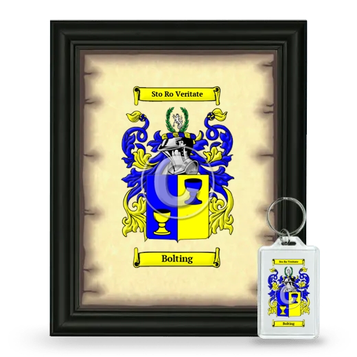 Bolting Framed Coat of Arms and Keychain - Black