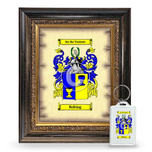 Bolting Framed Coat of Arms and Keychain - Heirloom