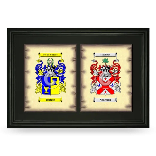 Double Coat of Arms Framed - Black