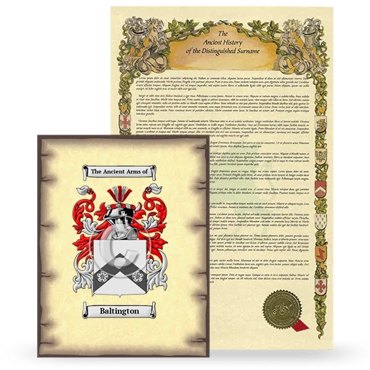 Baltington Coat of Arms and Surname History Package