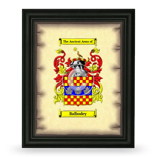 Balbodey Coat of Arms Framed - Black