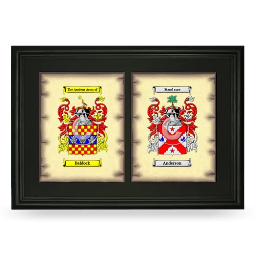 Double Coat of Arms Framed - Black