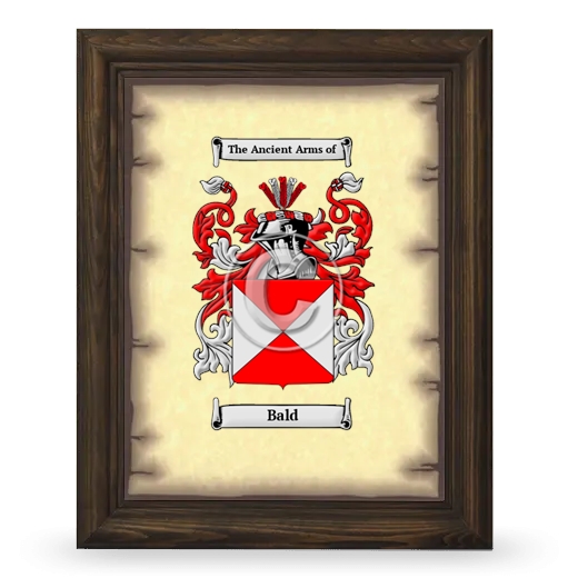 Bald Coat of Arms Framed - Brown