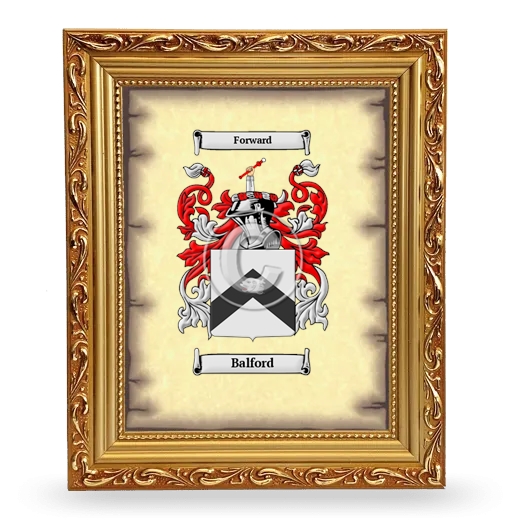 Balford Coat of Arms Framed - Gold