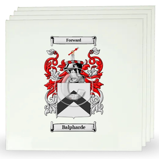Balpharde Set of Four Large Tiles with Coat of Arms