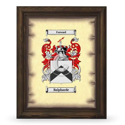 Balpharde Coat of Arms Framed - Brown