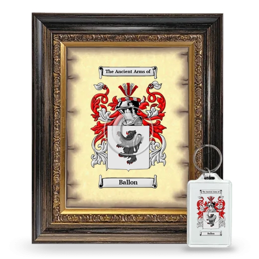 Ballon Framed Coat of Arms and Keychain - Heirloom