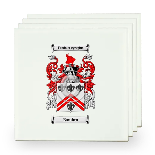 Bambro Set of Four Small Tiles with Coat of Arms