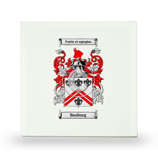 Banburg Small Ceramic Tile with Coat of Arms