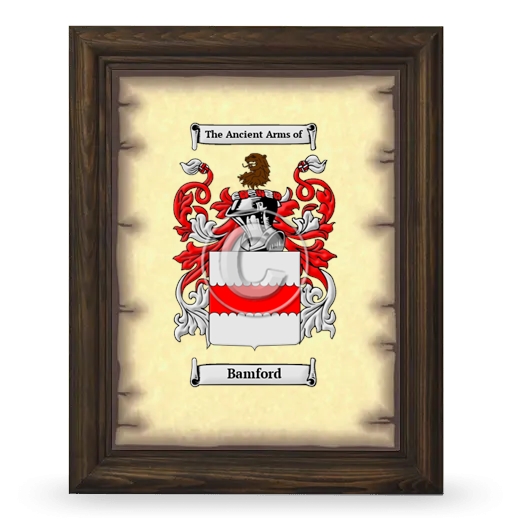 Bamford Coat of Arms Framed - Brown