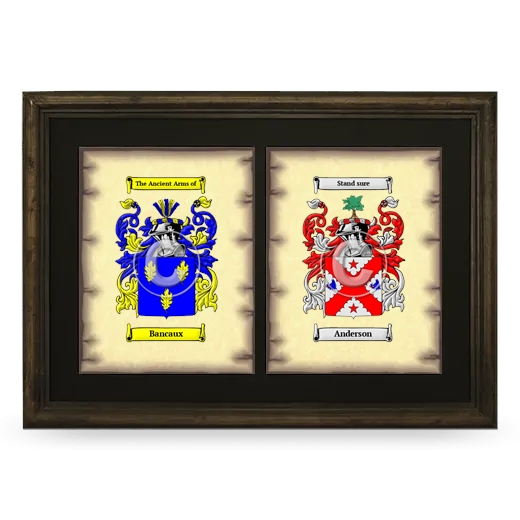 Double Coat of Arms Framed - Brown