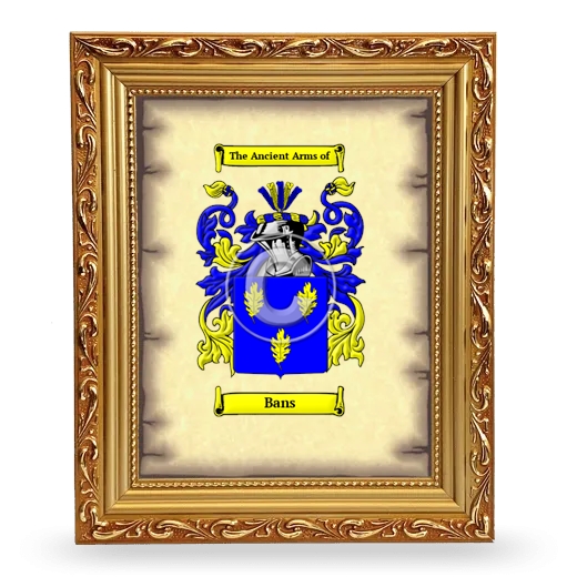 Bans Coat of Arms Framed - Gold