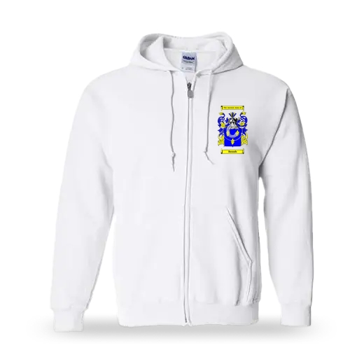 Baunds Unisex Coat of Arms Zip Sweatshirt - White