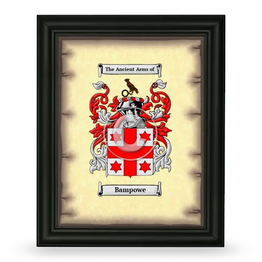 Bampowe Coat of Arms Framed - Black