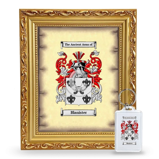 Blanister Framed Coat of Arms and Keychain - Gold