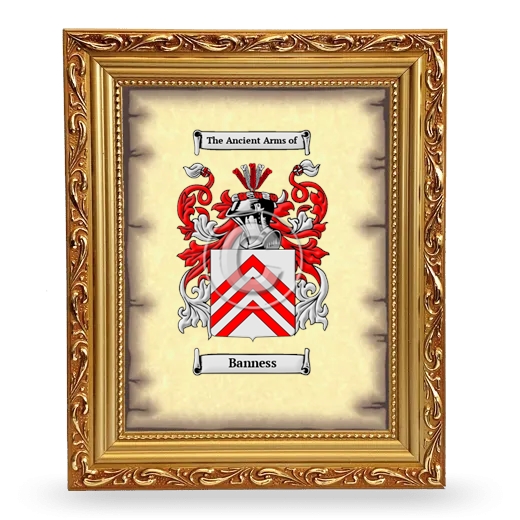 Banness Coat of Arms Framed - Gold