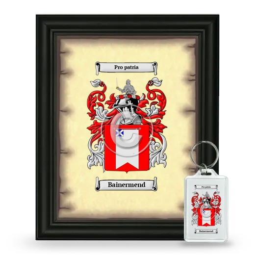 Bainermend Framed Coat of Arms and Keychain - Black