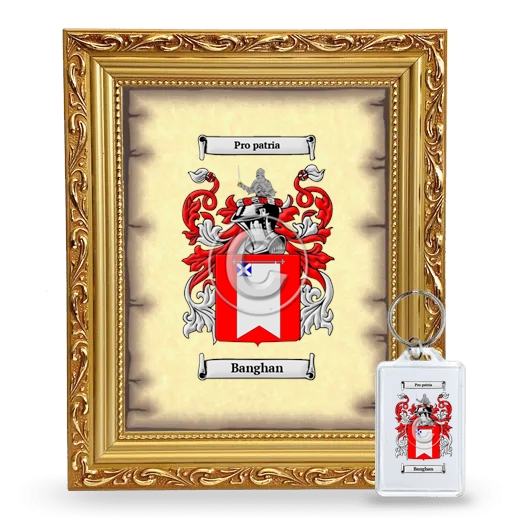 Banghan Framed Coat of Arms and Keychain - Gold