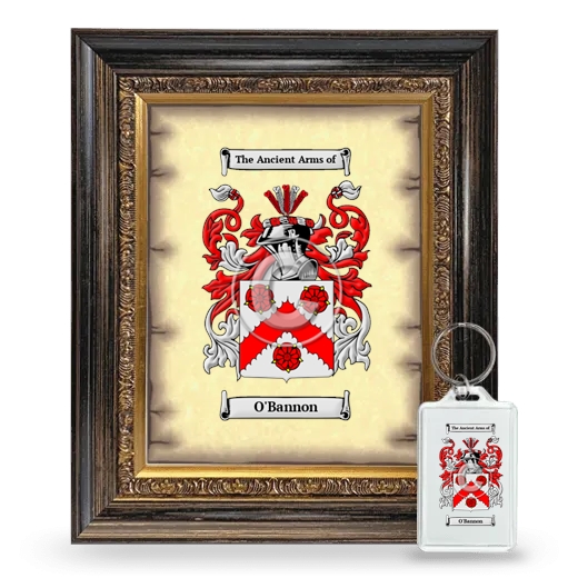 O'Bannon Framed Coat of Arms and Keychain - Heirloom