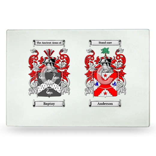 Double Coat of Arms Glass Cutting Board