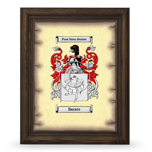 Barate Coat of Arms Framed - Brown