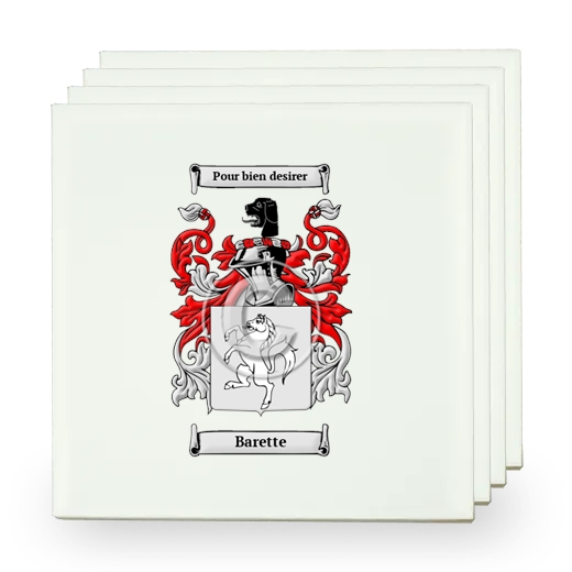 Barette Set of Four Small Tiles with Coat of Arms