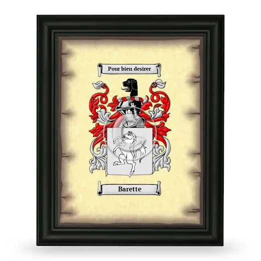 Barette Coat of Arms Framed - Black