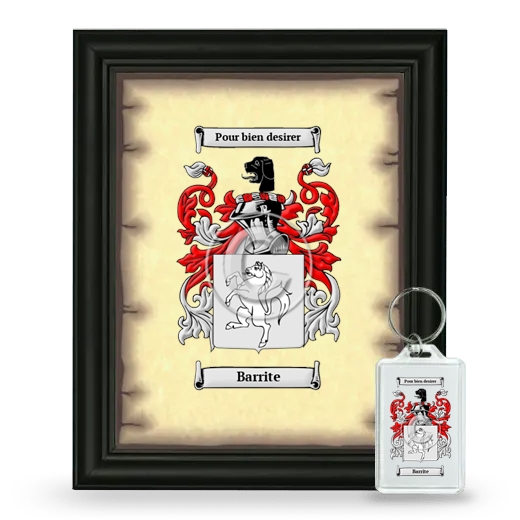 Barrite Framed Coat of Arms and Keychain - Black