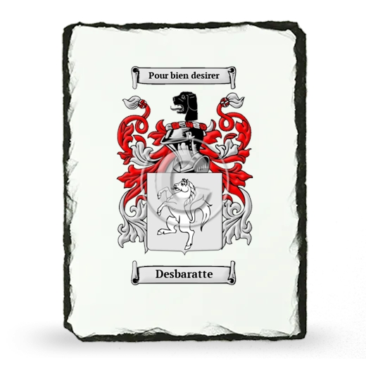 Desbaratte Coat of Arms Slate