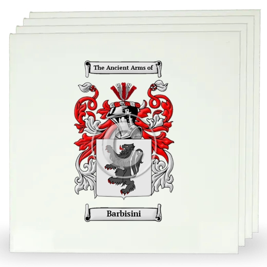 Barbisini Set of Four Large Tiles with Coat of Arms