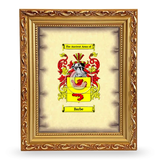 Barbe Coat of Arms Framed - Gold