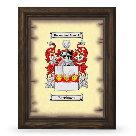 Barebown Coat of Arms Framed - Brown