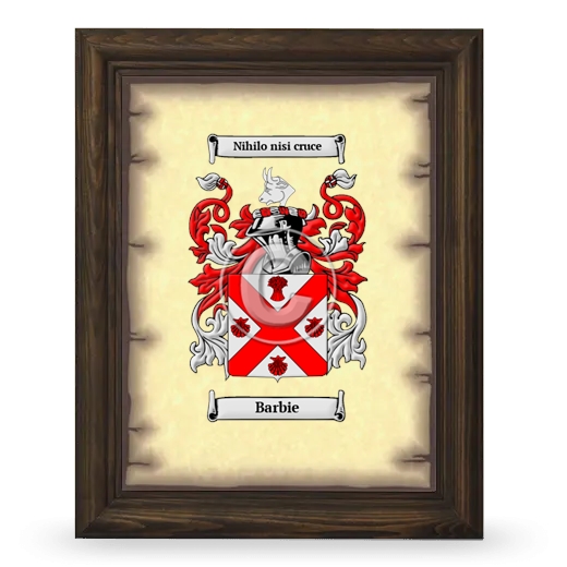 Barbie Coat of Arms Framed - Brown