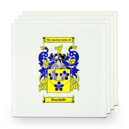 Beardolfe Set of Four Small Tiles with Coat of Arms