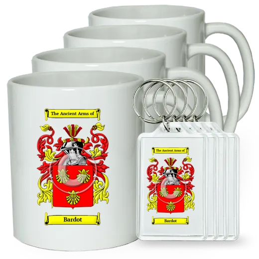 Bardot Set of 4 Coffee Mugs and Keychains