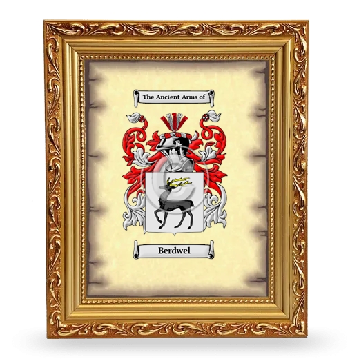 Berdwel Coat of Arms Framed - Gold