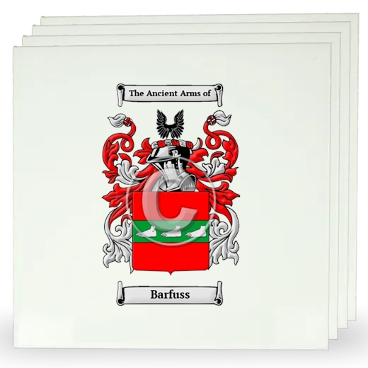 Barfuss Set of Four Large Tiles with Coat of Arms