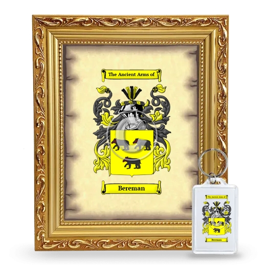 Bereman Framed Coat of Arms and Keychain - Gold