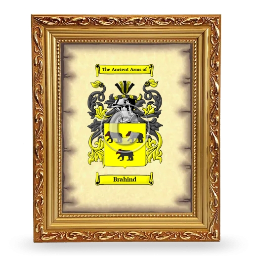 Brahind Coat of Arms Framed - Gold