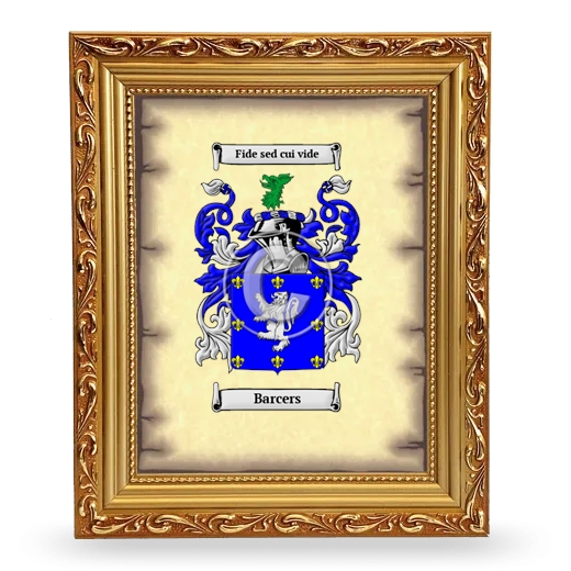 Barcers Coat of Arms Framed - Gold