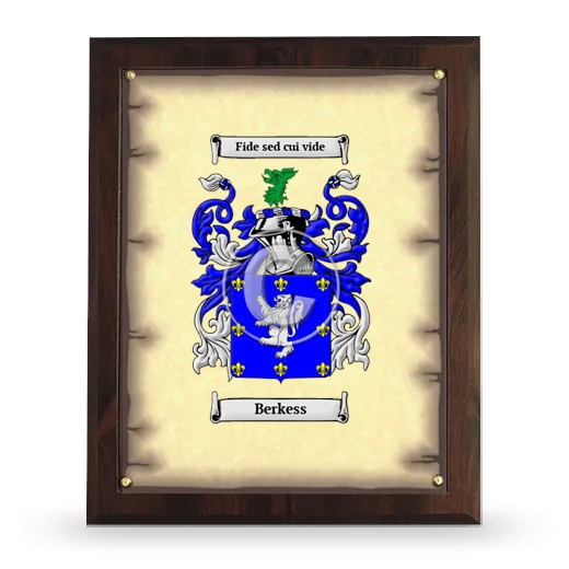 Berkess Coat of Arms Plaque