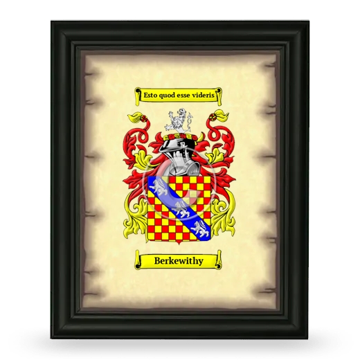 Berkewithy Coat of Arms Framed - Black