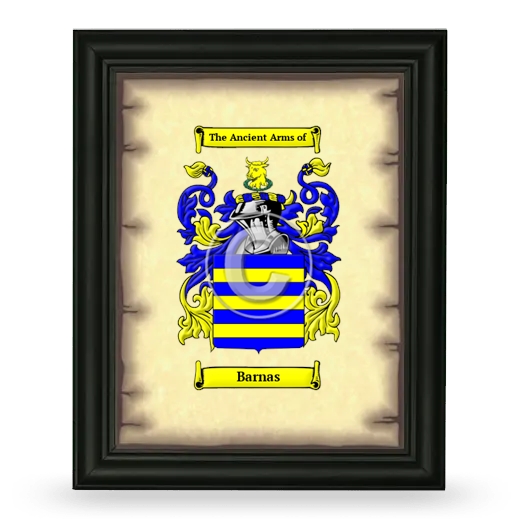 Barnas Coat of Arms Framed - Black