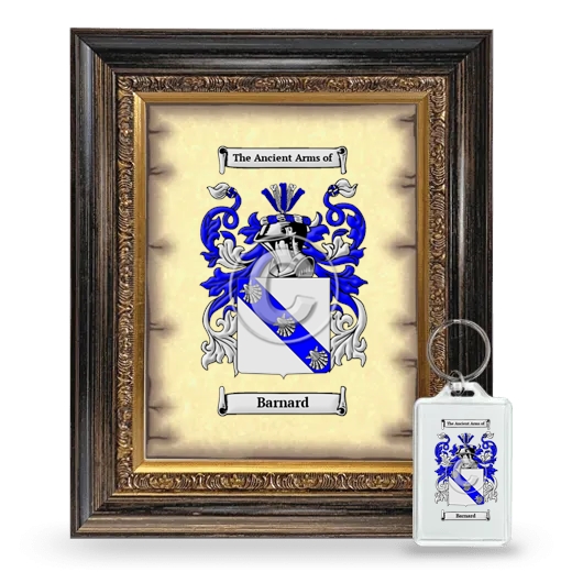 Barnard Framed Coat of Arms and Keychain - Heirloom