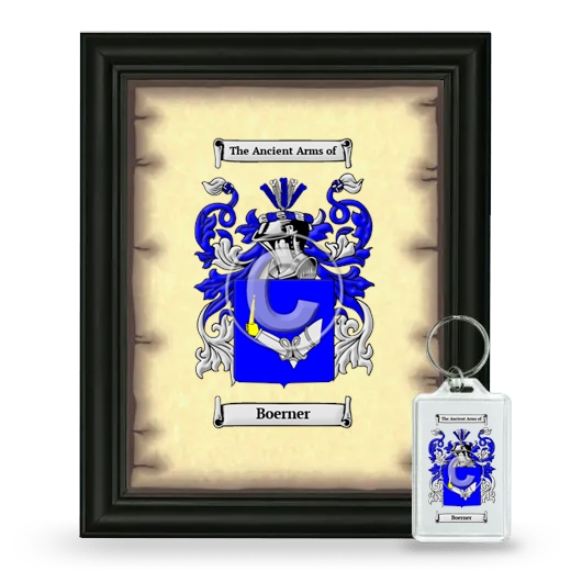 Boerner Framed Coat of Arms and Keychain - Black