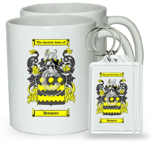 Bermers Pair of Coffee Mugs and Pair of Keychains