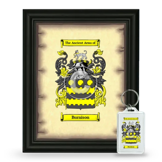 Burnison Framed Coat of Arms and Keychain - Black