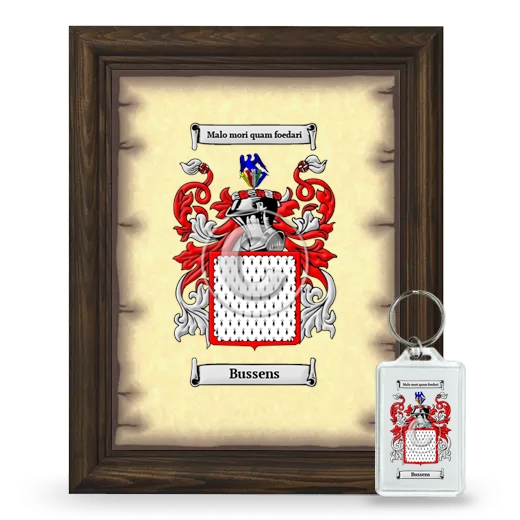 Bussens Framed Coat of Arms and Keychain - Brown