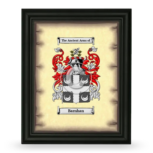 Barnhan Coat of Arms Framed - Black