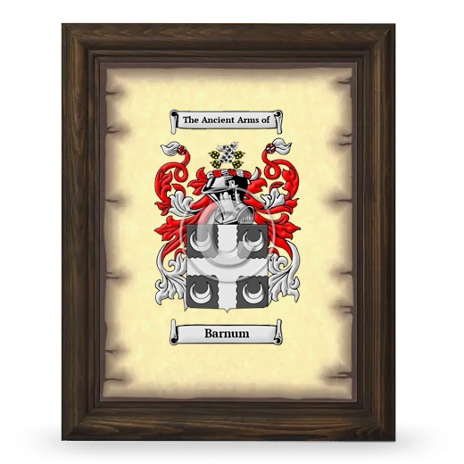 Barnum Coat of Arms Framed - Brown